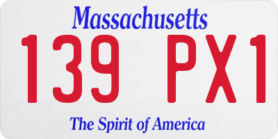MA license plate 139PX1