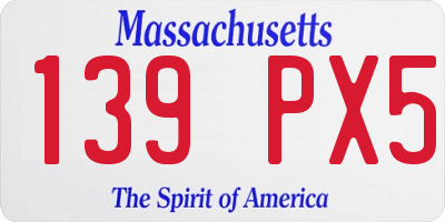 MA license plate 139PX5