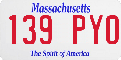 MA license plate 139PY0