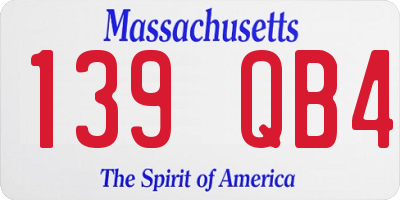 MA license plate 139QB4