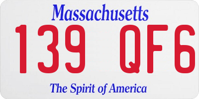 MA license plate 139QF6