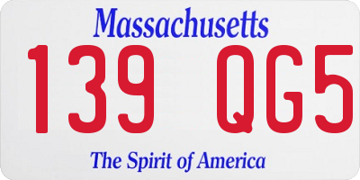 MA license plate 139QG5