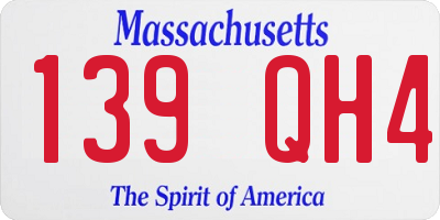 MA license plate 139QH4