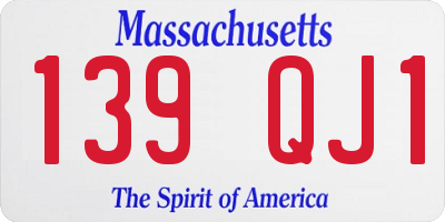 MA license plate 139QJ1