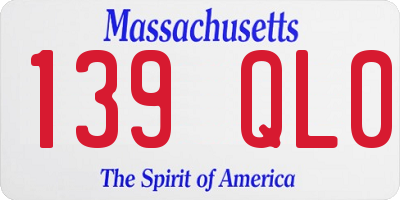 MA license plate 139QL0