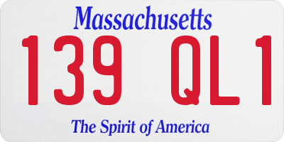 MA license plate 139QL1