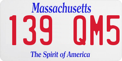 MA license plate 139QM5