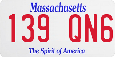 MA license plate 139QN6