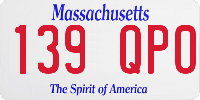 MA license plate 139QP0