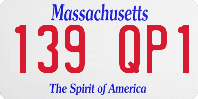 MA license plate 139QP1