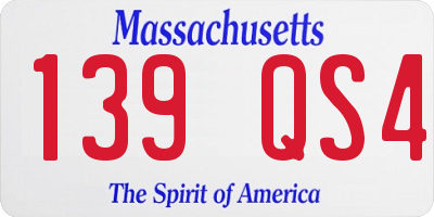MA license plate 139QS4
