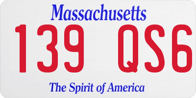 MA license plate 139QS6