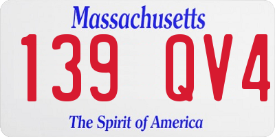 MA license plate 139QV4