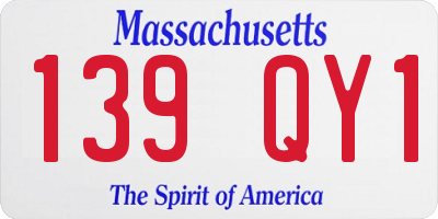 MA license plate 139QY1