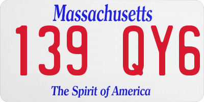 MA license plate 139QY6