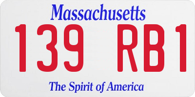 MA license plate 139RB1