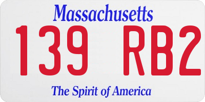 MA license plate 139RB2