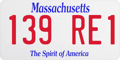 MA license plate 139RE1