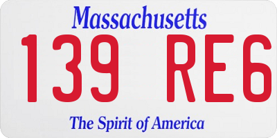 MA license plate 139RE6