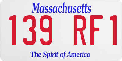MA license plate 139RF1