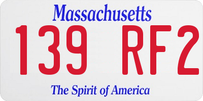 MA license plate 139RF2