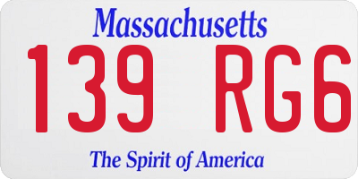 MA license plate 139RG6