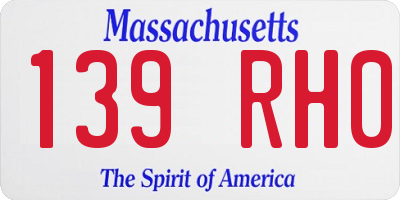 MA license plate 139RH0