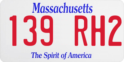 MA license plate 139RH2
