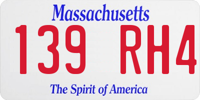 MA license plate 139RH4
