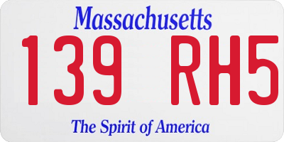 MA license plate 139RH5