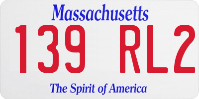 MA license plate 139RL2