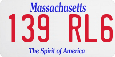 MA license plate 139RL6
