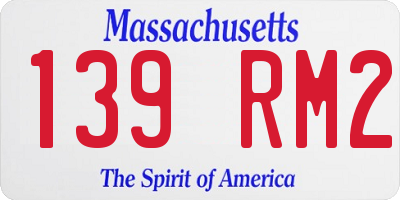 MA license plate 139RM2