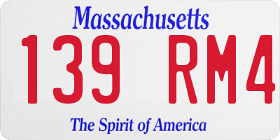 MA license plate 139RM4