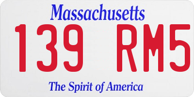 MA license plate 139RM5