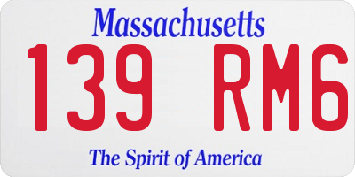 MA license plate 139RM6
