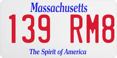 MA license plate 139RM8