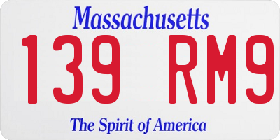MA license plate 139RM9