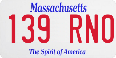 MA license plate 139RN0