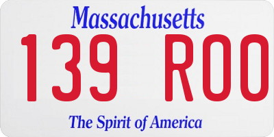 MA license plate 139RO0
