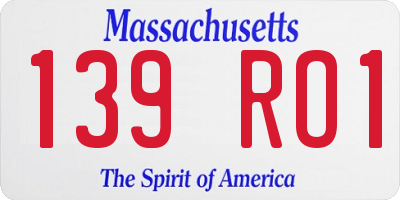 MA license plate 139RO1