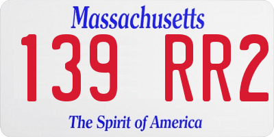 MA license plate 139RR2
