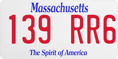 MA license plate 139RR6