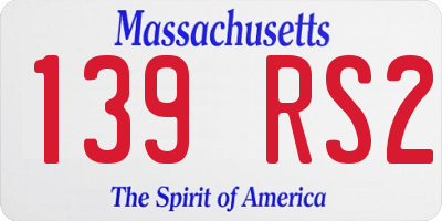MA license plate 139RS2