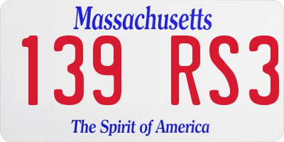 MA license plate 139RS3
