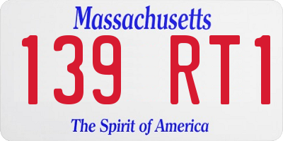 MA license plate 139RT1