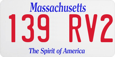 MA license plate 139RV2