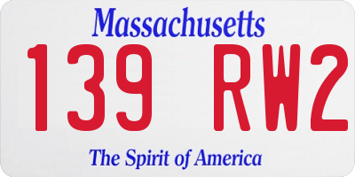 MA license plate 139RW2