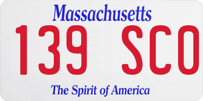 MA license plate 139SC0