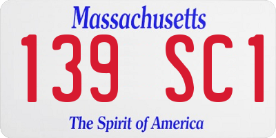 MA license plate 139SC1